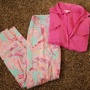 Lilly Pulitzer Kelly Pants Lovebirds Size 4